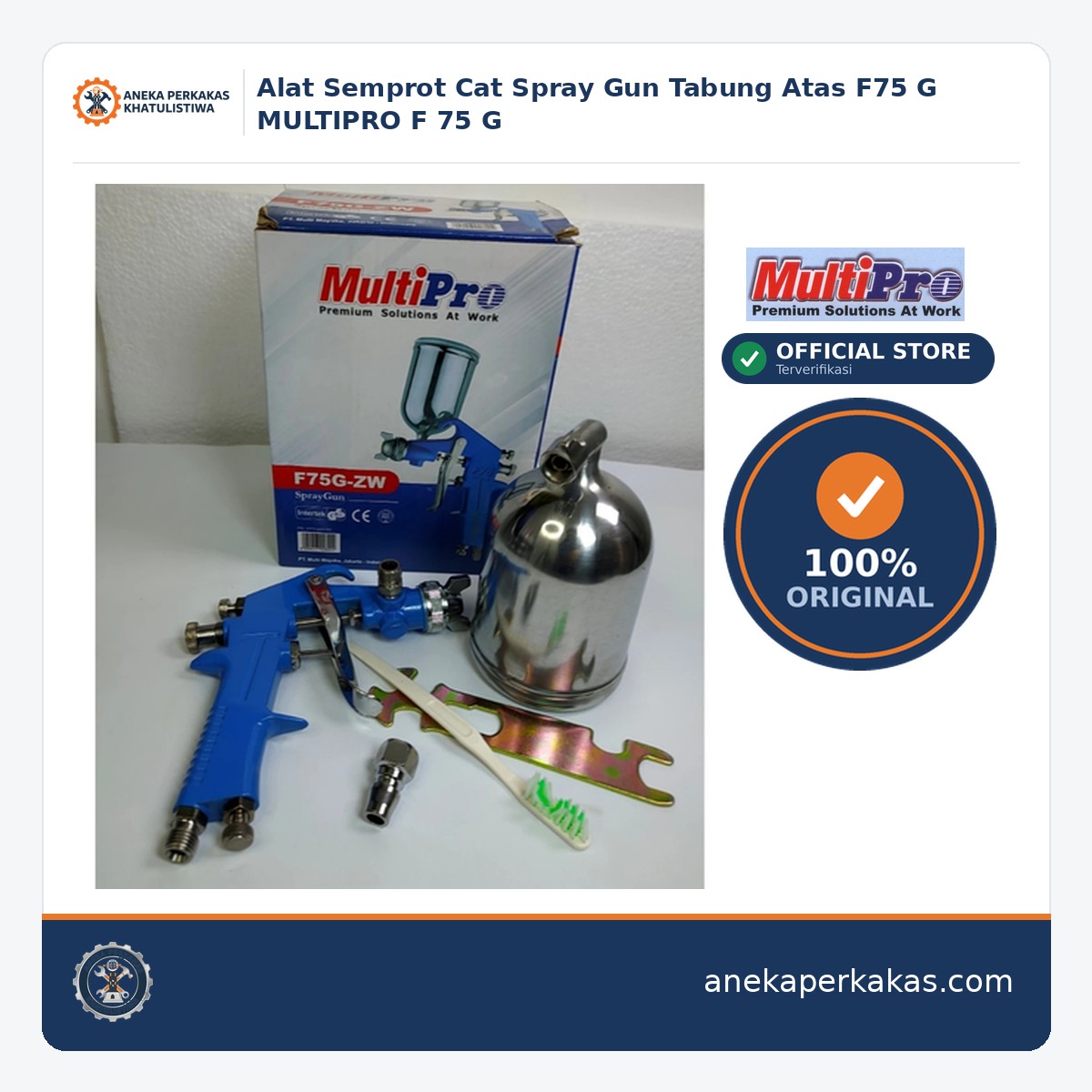 Alat Semprot Cat Spray Gun Tabung Atas F75 G MULTIPRO F 75 G — tersedia di Aneka Perkakas Pontianak