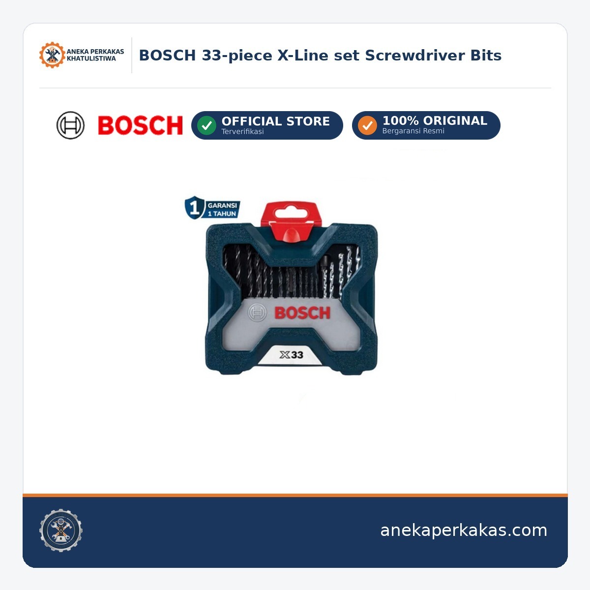 BOSCH 33-piece X-Line set Screwdriver Bits — tersedia di Aneka Perkakas Pontianak
