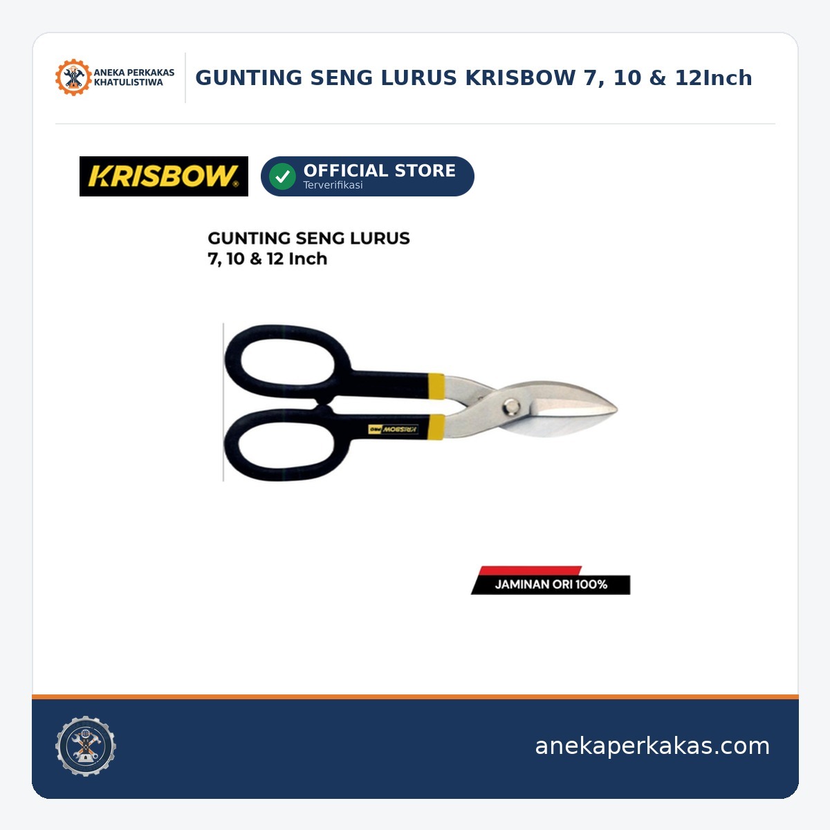 GUNTING SENG LURUS KRISBOW 7, 10 & 12Inch — tersedia di Aneka Perkakas Pontianak