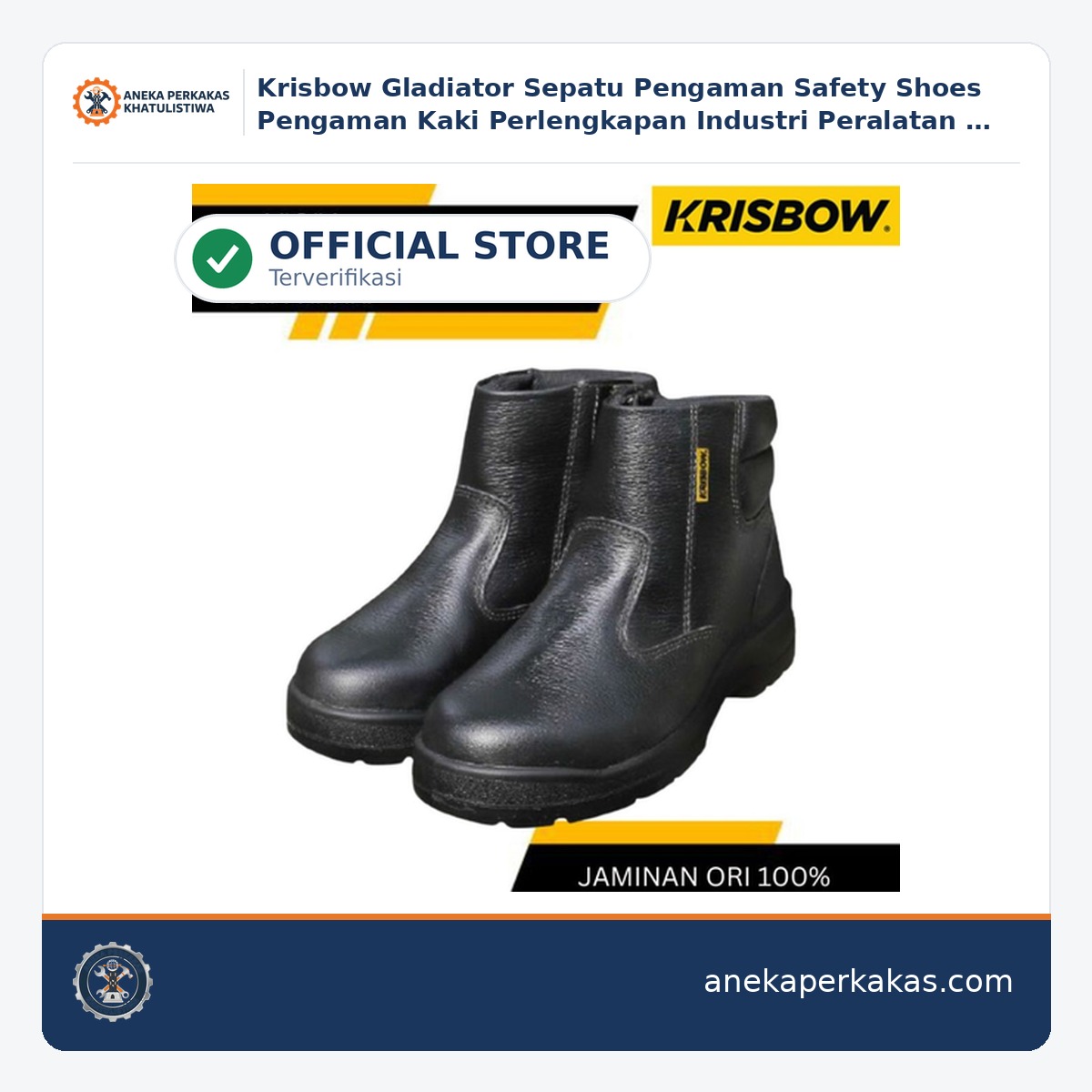 Krisbow Gladiator Sepatu Pengaman Safety Shoes Pengaman Kaki Perlengka — dikirim dari Pontianak ke Ketapang
