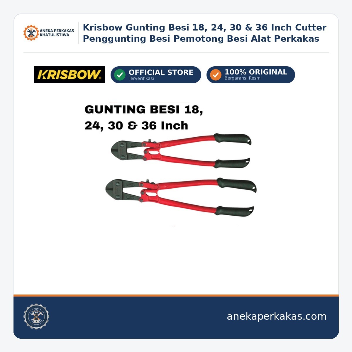 Krisbow Gunting Besi 18, 24, 30 & 36 Inch Cutter Penggunting Besi Pemotong Besi — tersedia di Aneka Perkakas Pontianak