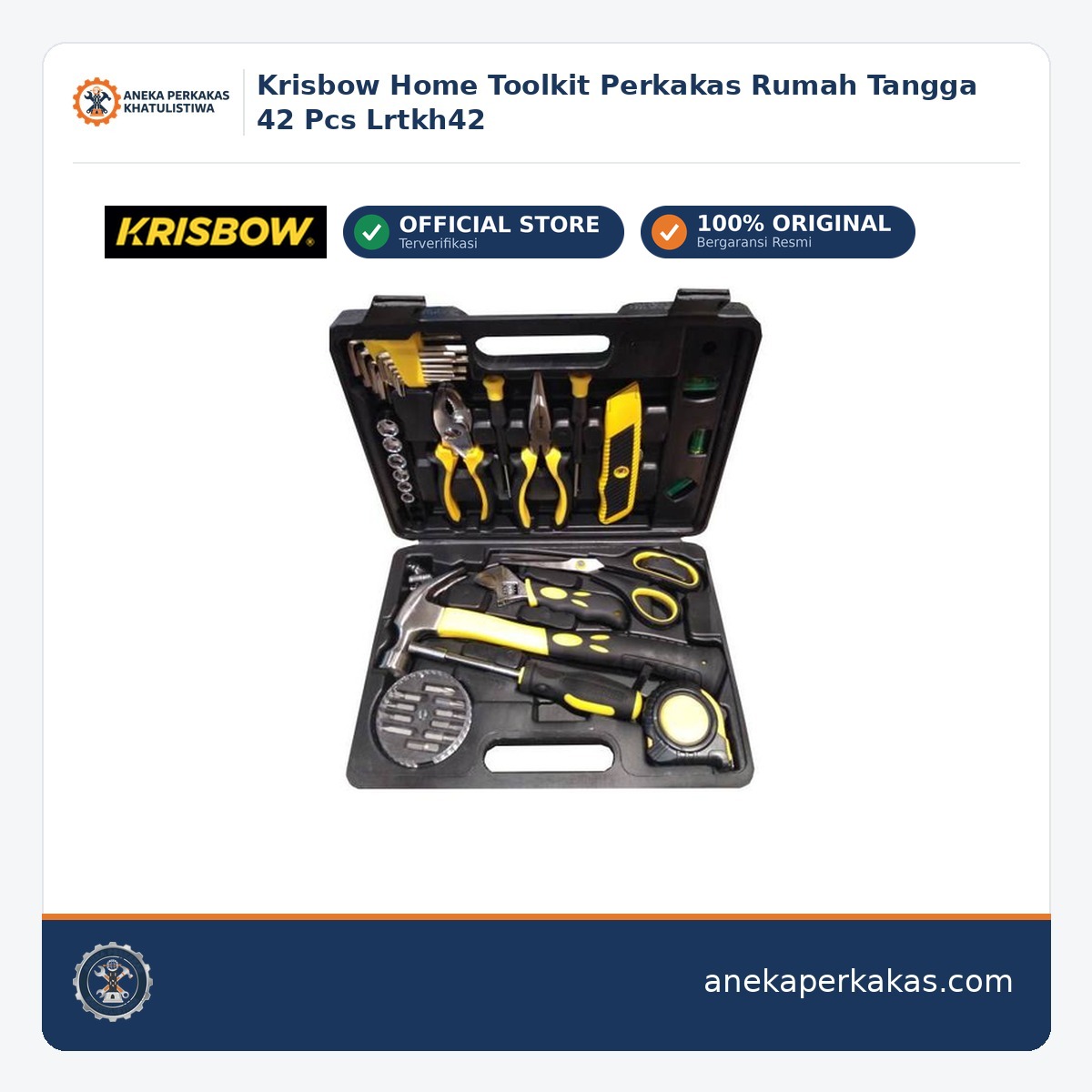 Krisbow Home Toolkit Perkakas Rumah Tangga 42 Pcs Lrtkh42 — tersedia di Aneka Perkakas Pontianak