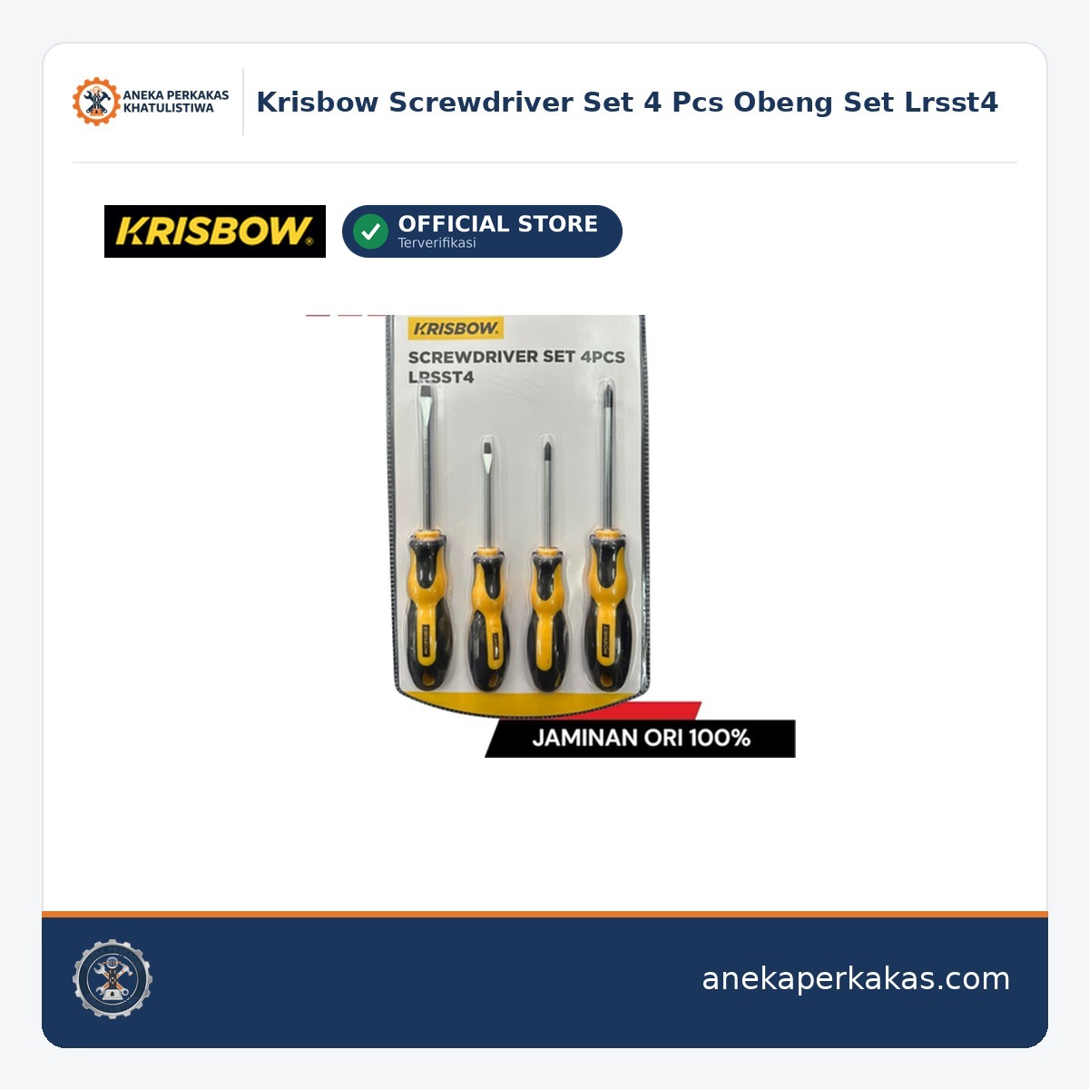 Krisbow Screwdriver Set 4 Pcs Obeng Set Lrsst4 — tersedia di Aneka Perkakas Pontianak
