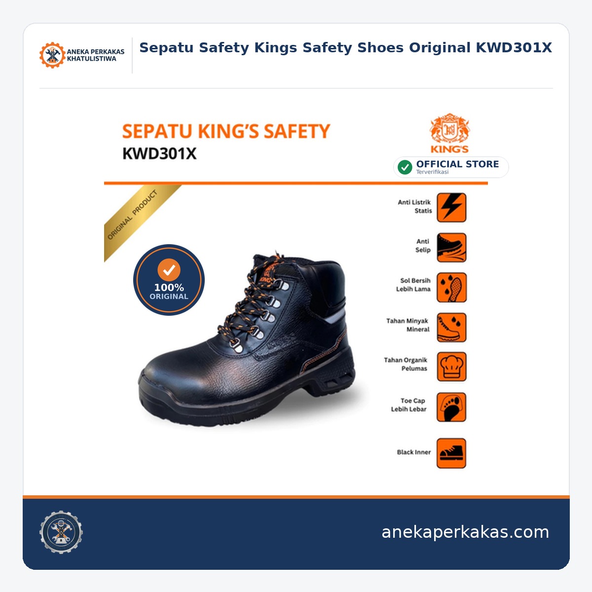 Sepatu Safety Kings Safety Shoes Original KWD301X — King's by Honeywell asli
