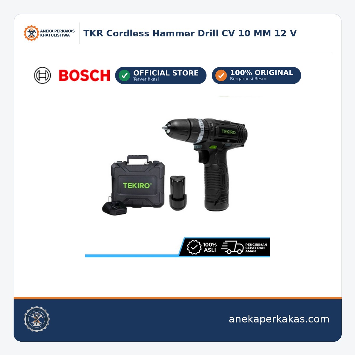 TKR Cordless Hammer Drill CV 10 MM 12 V — tersedia di Aneka Perkakas Pontianak