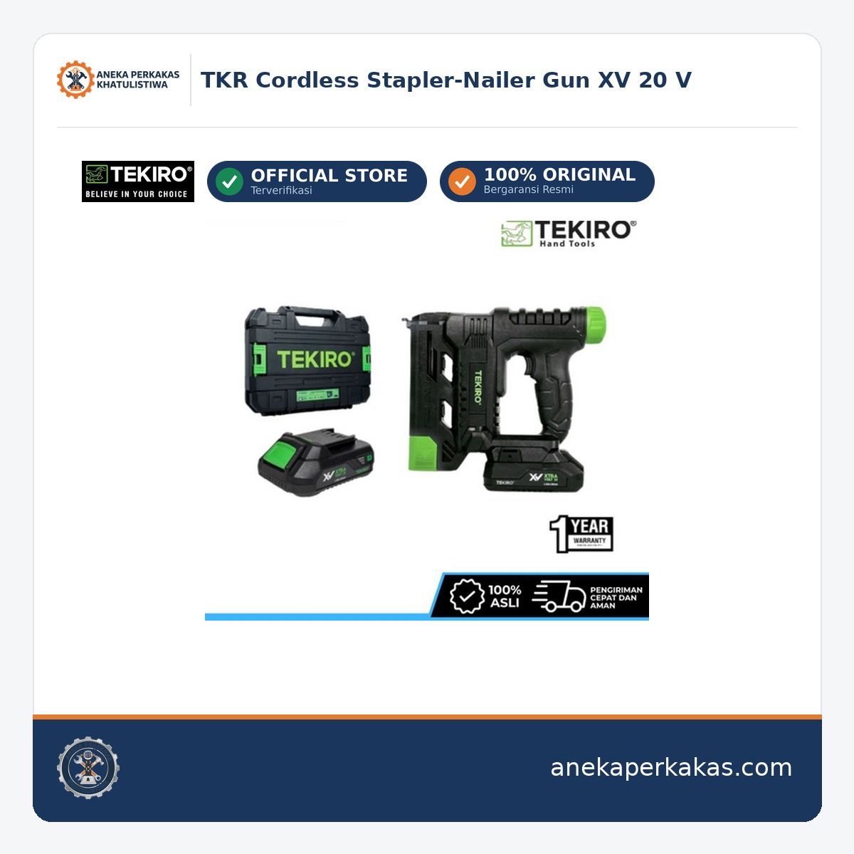 TKR Cordless Stapler-Nailer Gun XV 20 V — tersedia di Aneka Perkakas Pontianak