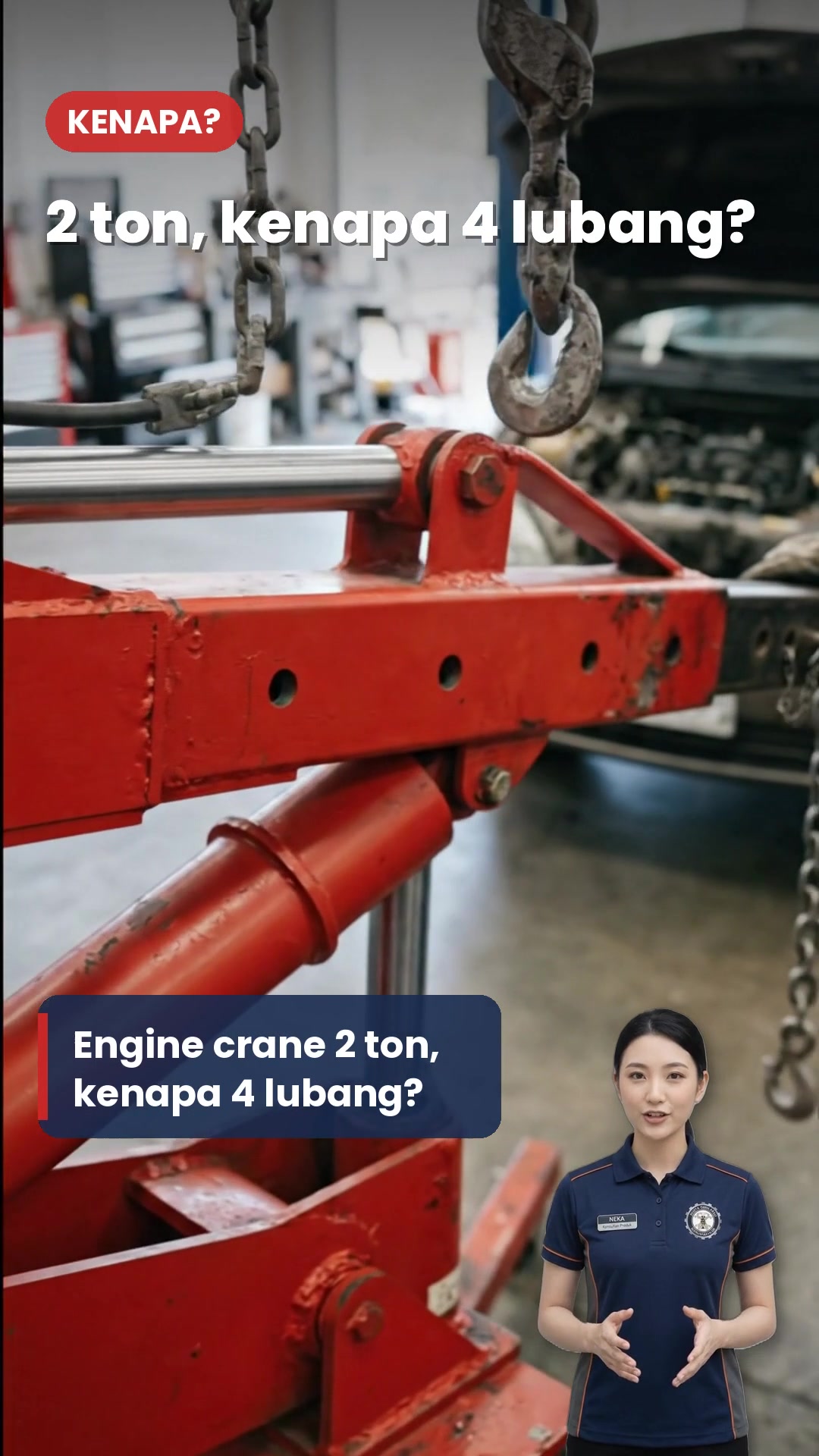 Engine Crane 2 Ton, Kenapa Lengannya Punya 4 Lubang?