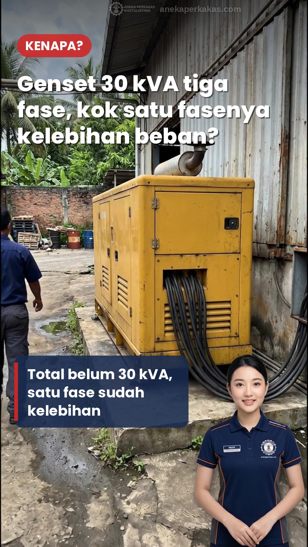 Genset 30 kVA Tiga Fase, Kok Satu Fasenya Kelebihan Beban?