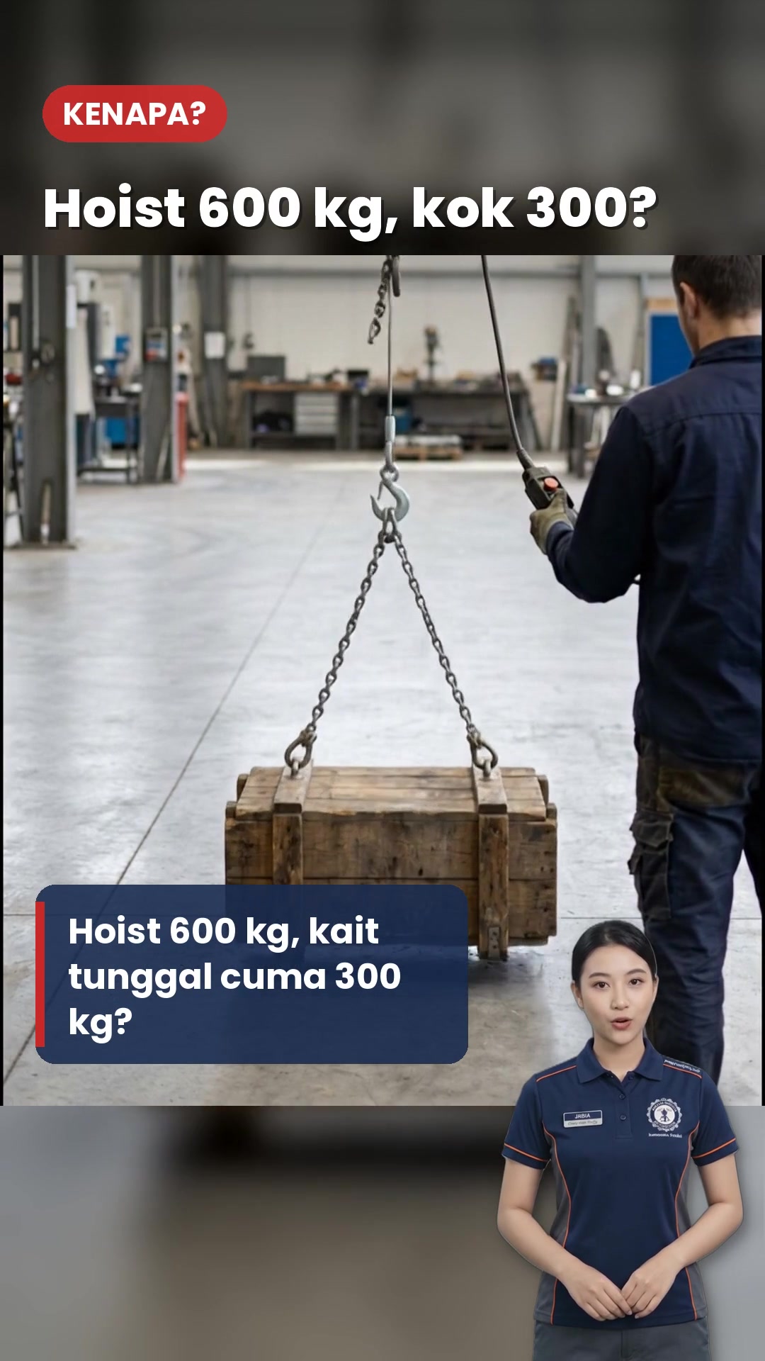 Hoist 600 kg, Kok Kait Tunggal Cuma Kuat 300 kg? Ini Bedanya Kait Tunggal dan Kait Ganda