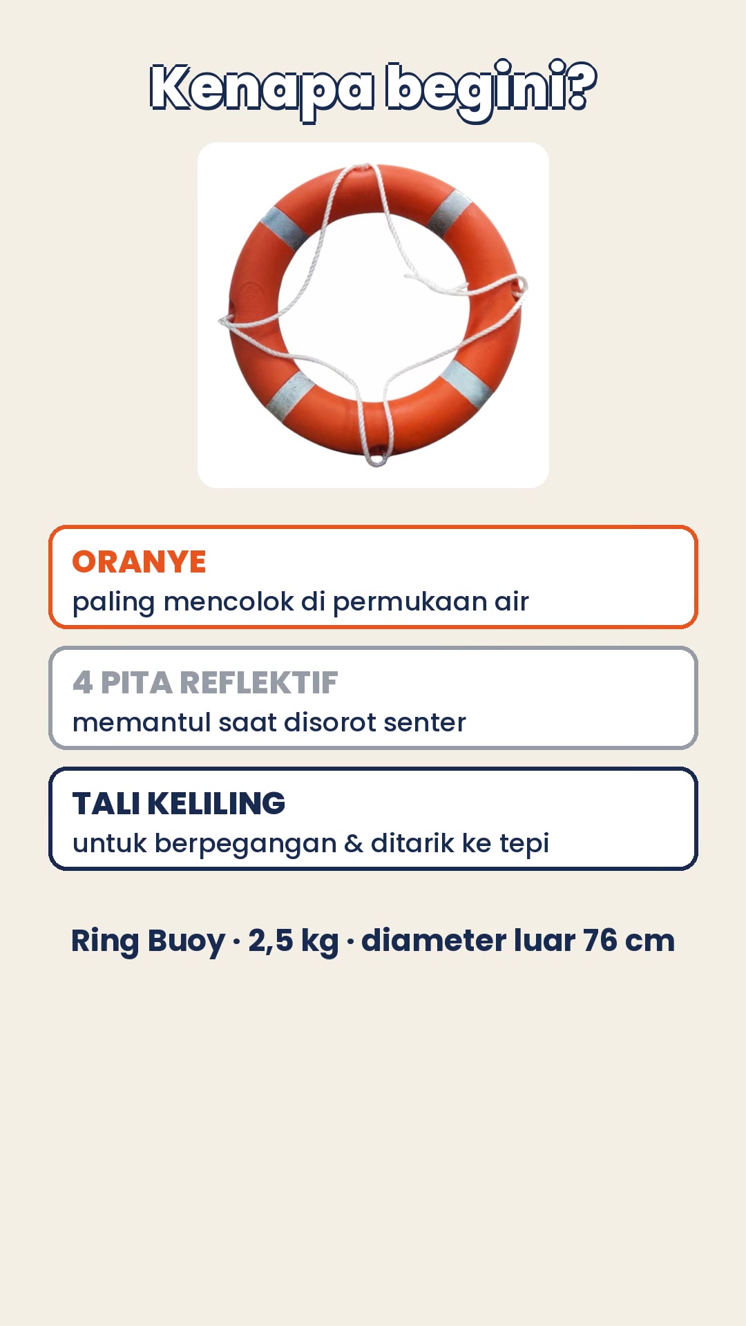 Kenapa Pelampung Penyelamat Selalu Oranye dan Ada Garis Peraknya?